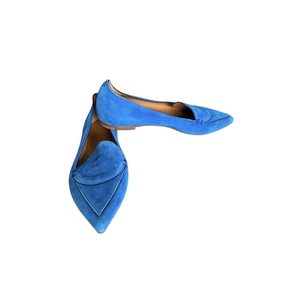 M.Gemi The Stellato Blue Suede Pointed Toe Loafer Flats 39 EU Made Italy Luxury